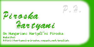 piroska hartyani business card